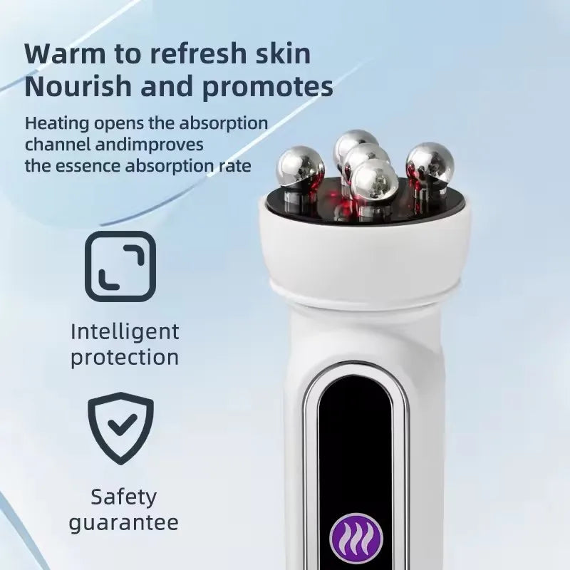 3in1 RF Heating EMS Facial 360° Roller Massager